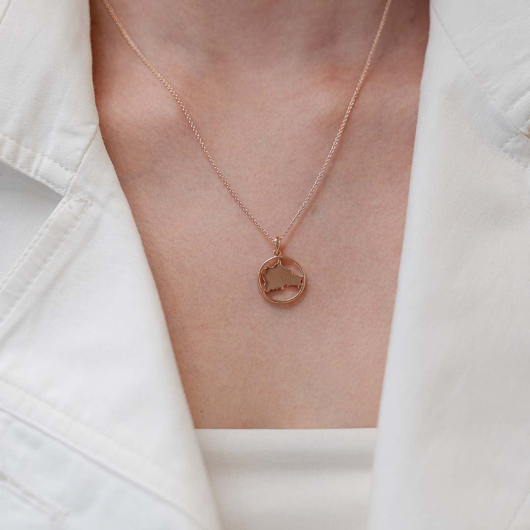Simple Berlin Map Kette in Rose