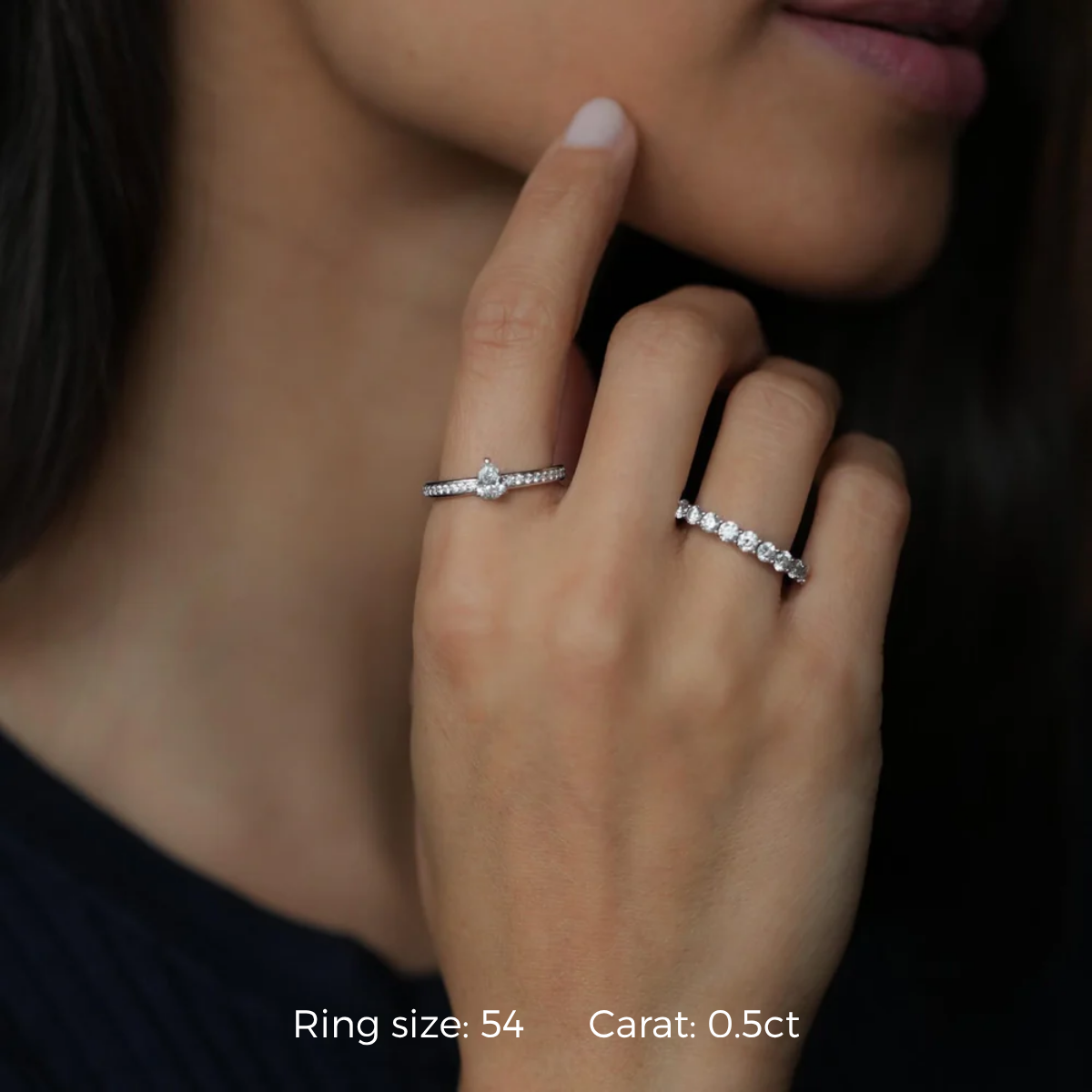 Lily Pear Micro Ring Modelbild Weißgold