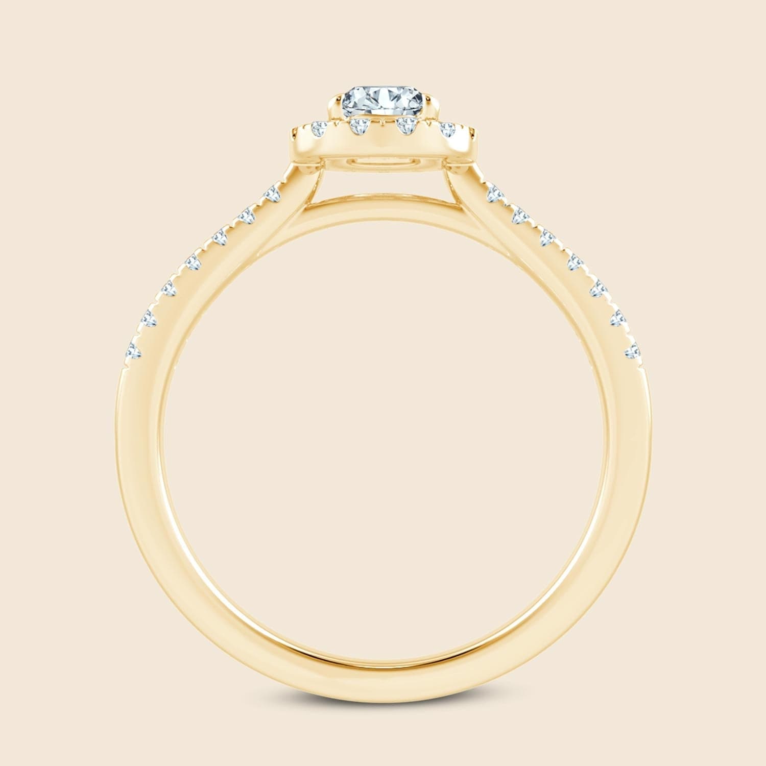 Hyacinth Round Micro Halo Ring