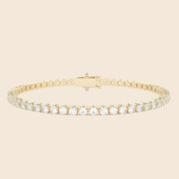 Tennisarmband in Gelbgold mit Lab Diamanten in Lily-Fassung