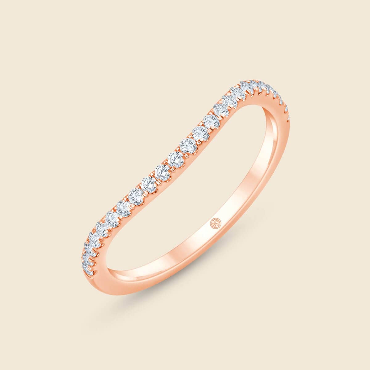 Verspielter Ring in Rosegold und Labor-Diamanten