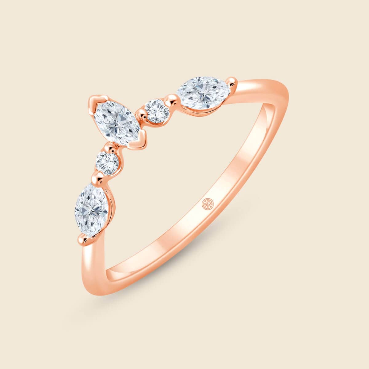Verspielter Ring in Rosegold