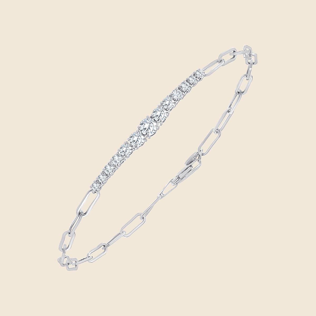 Armband in Weißgold mit Lab Diamanten in Rundschliff