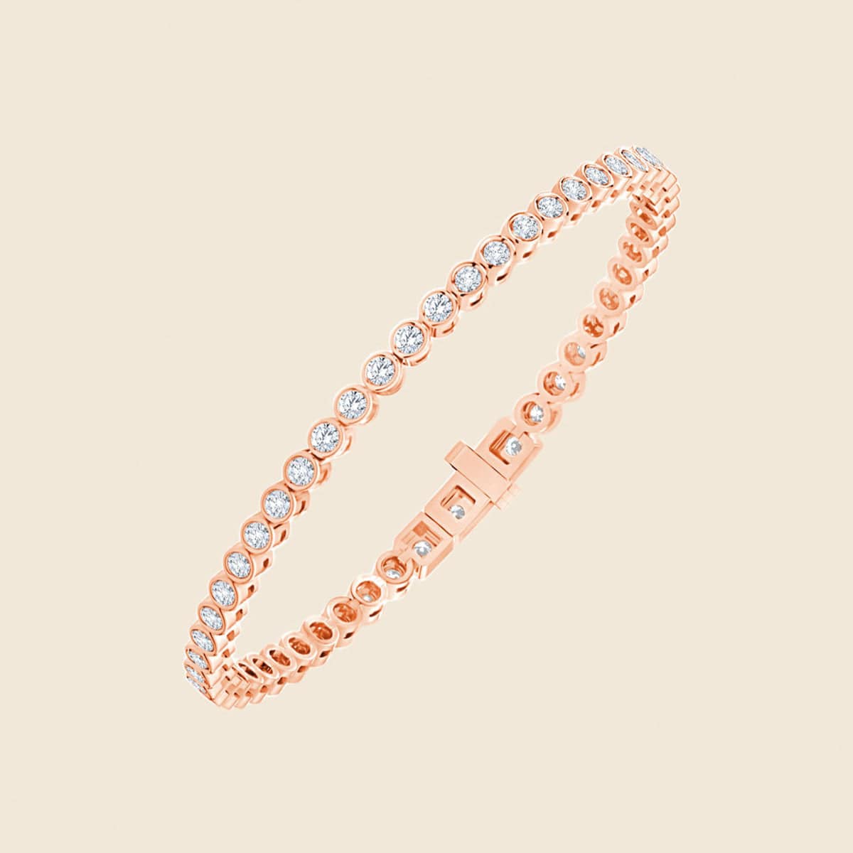 Armband in Rose mit runden Lab Diamanten in Kesselfassung