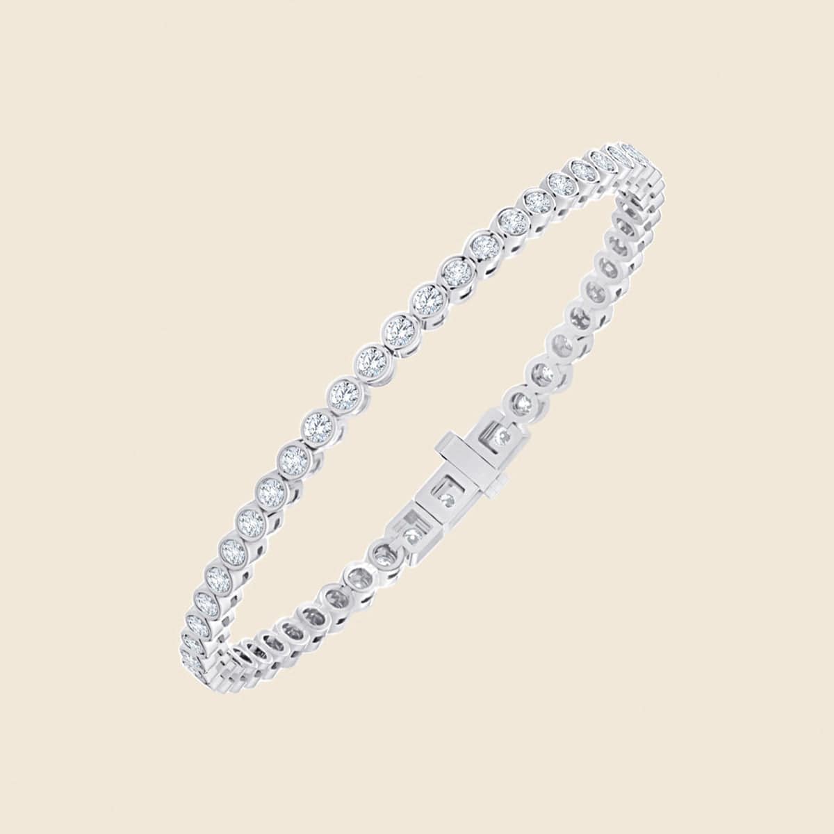 Armband aus runden Lab Diamanten in Weißgold