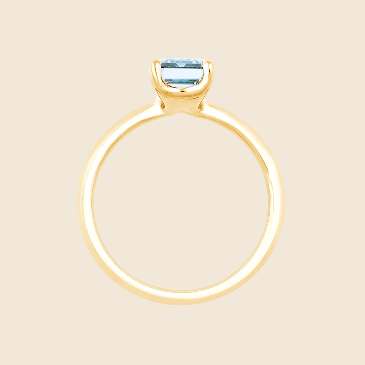 Frontalansicht Verlobungsring mit blauem Smaragd-Diamant