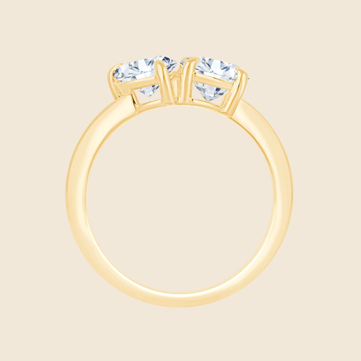 Toi et Moi Round Pear Ring