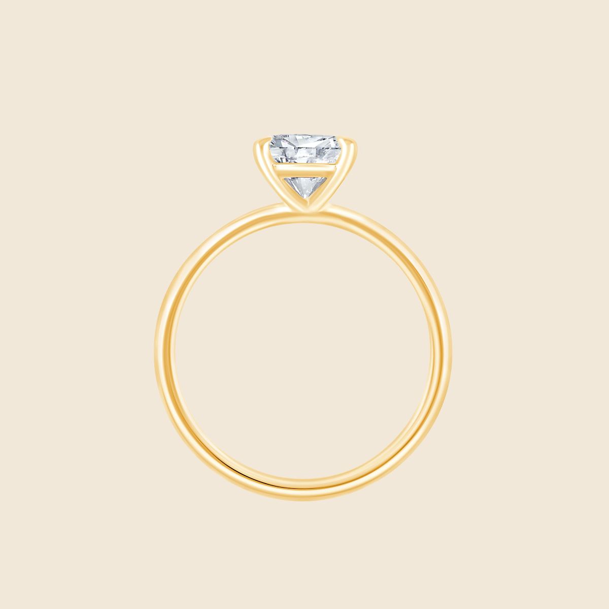 Draufsicht Verlobungsring in Gelbgold mit Labor Diamant