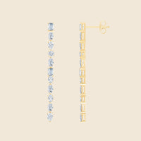 Ohrhänger in Gelbgold mit Diamanten in verschiedenen Schliffen