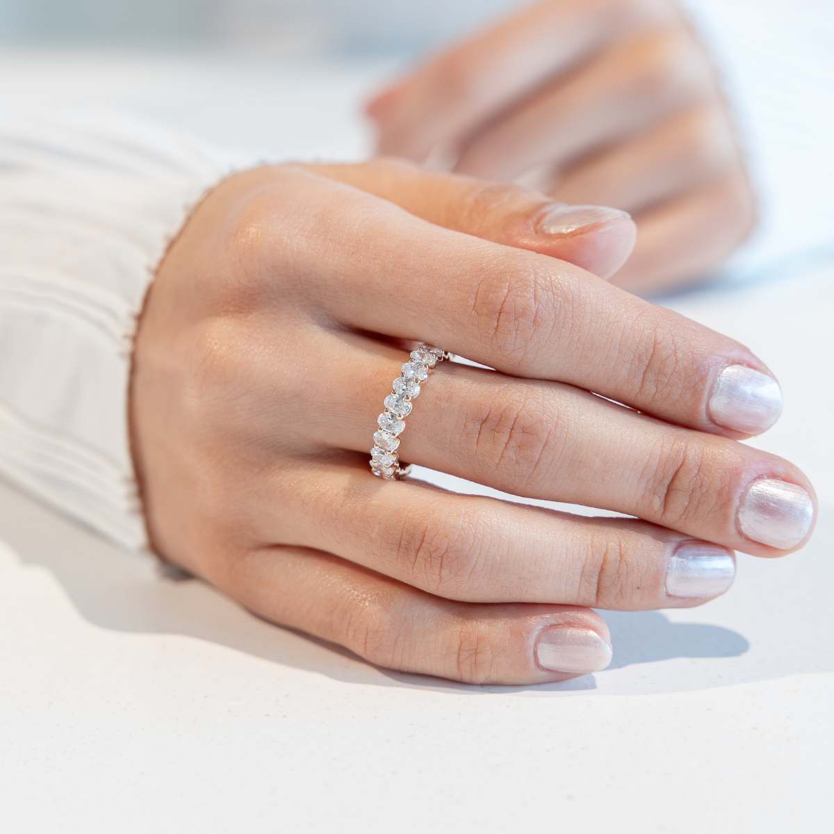 Peculiar Oval Eternity Band