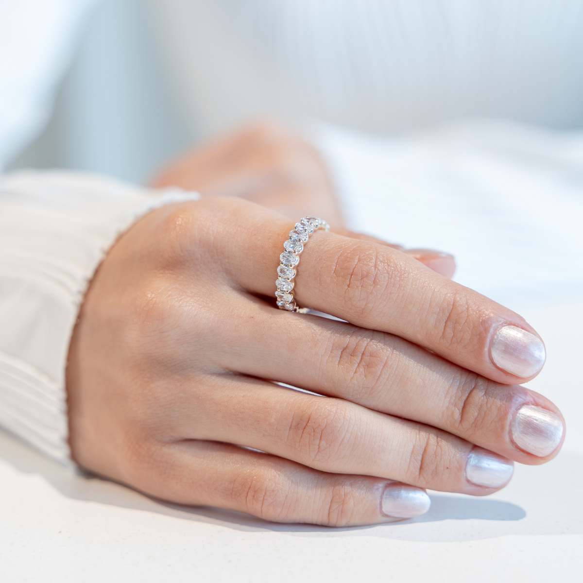 Peculiar Oval Eternity Band