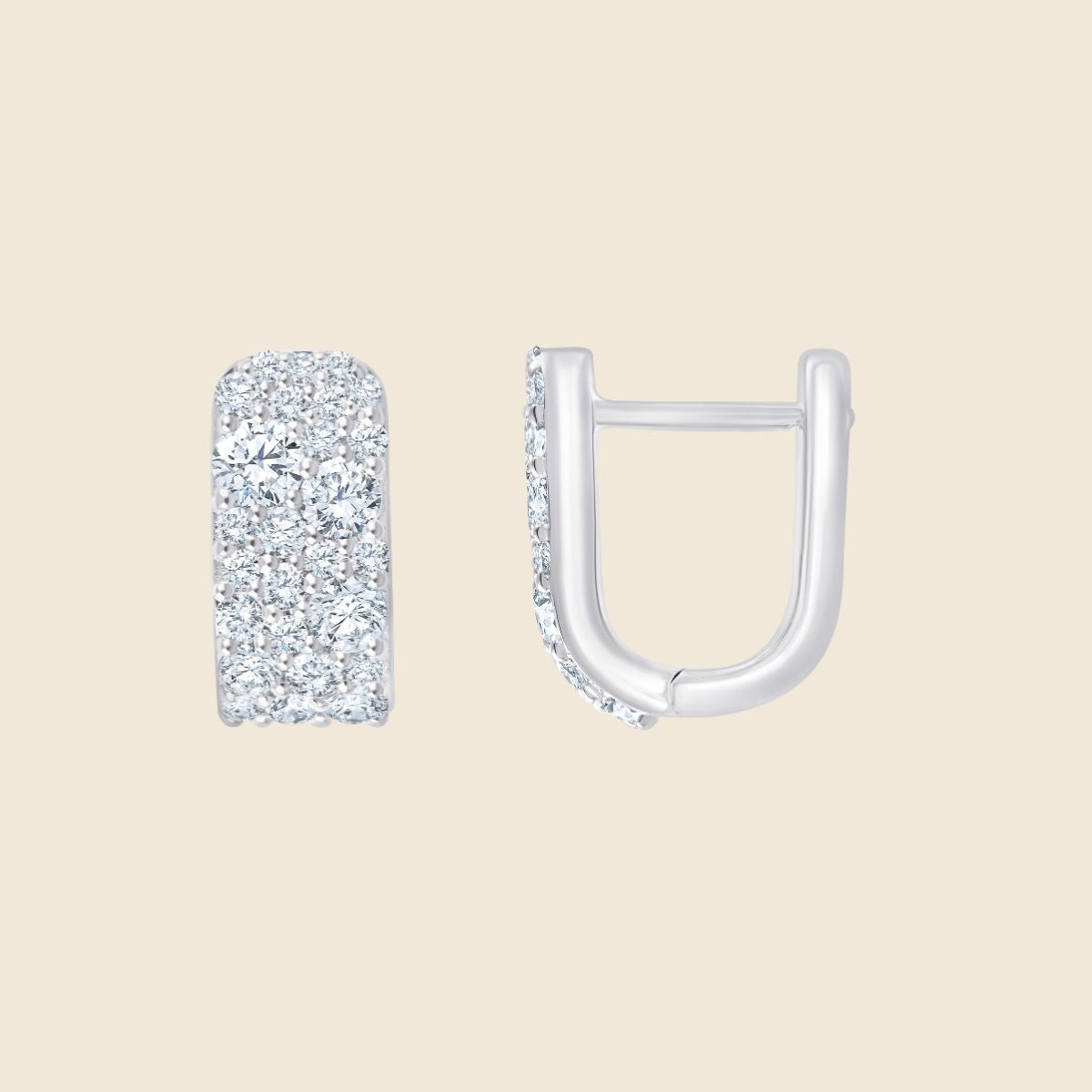 Silberohrringe mit Lab Diamanten im Rundschliff