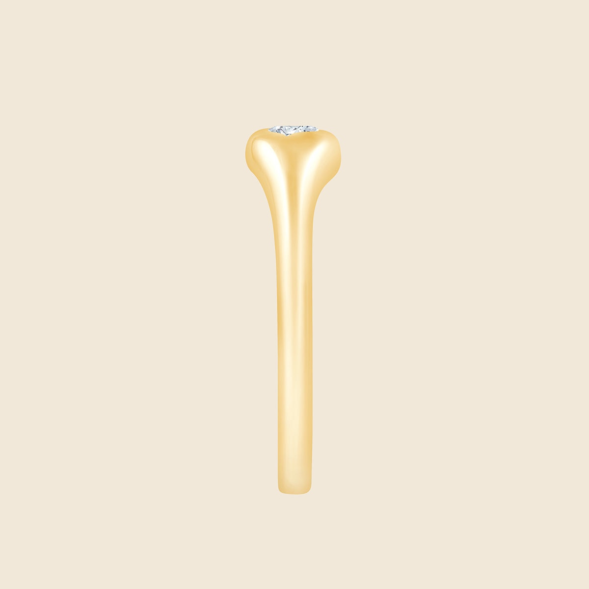 Gelbgold-Siegelring mit zentralem Marquise-Lab-Diamanten, seitlich
