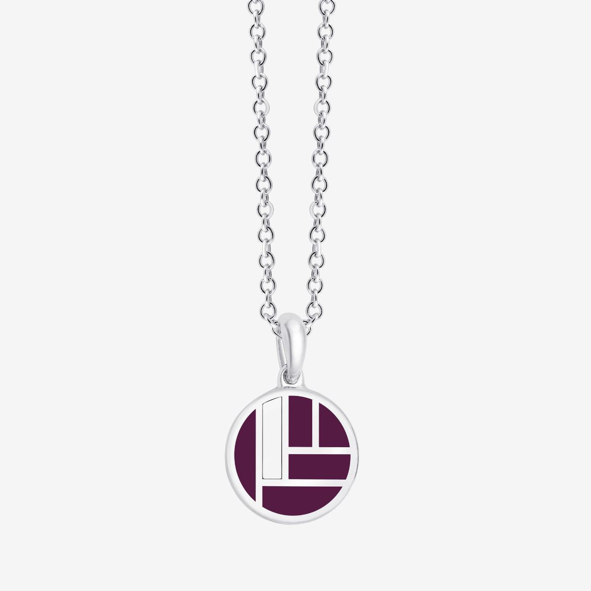 Silber Kette mit Lila Muster Anhänger