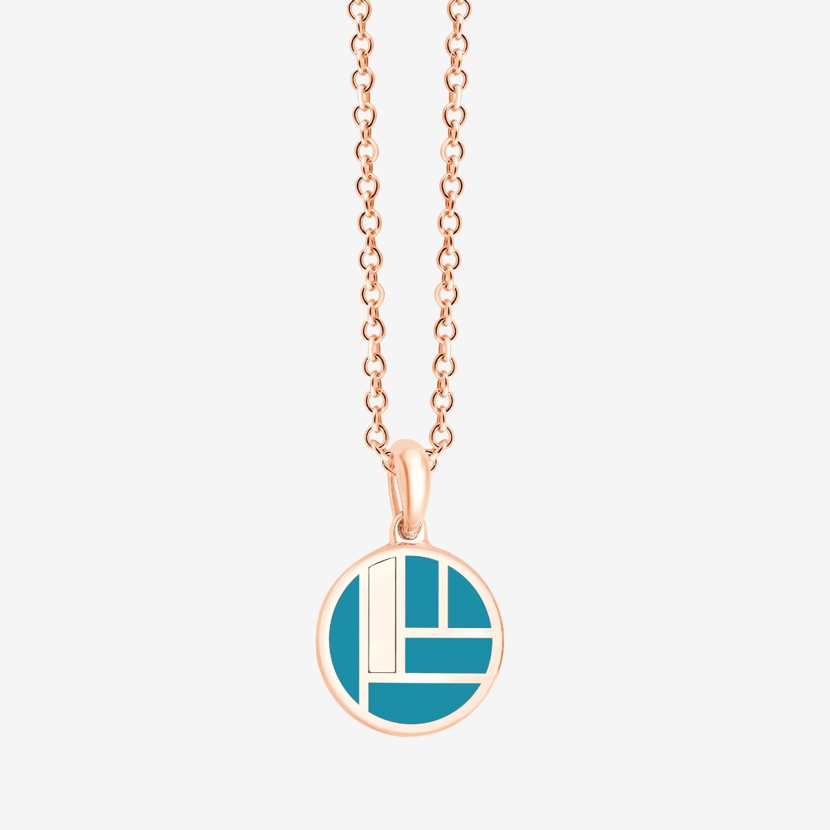 Rosé Kette mit Blauem Muster
