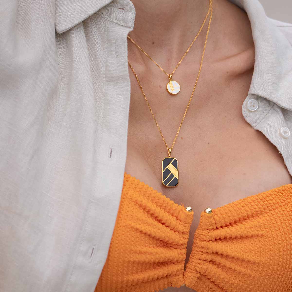 Unisex Kette mit Bauhaus-Muster