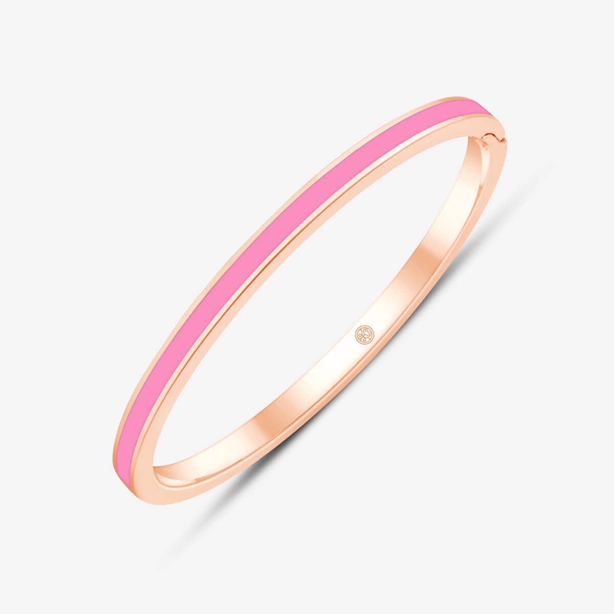 Rosevergoldeter Armreif mit knalligem Pink-Keramik