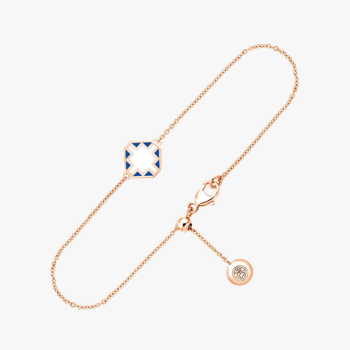 Rosegoldener Armschmuck mit Größenverstellmechanismus