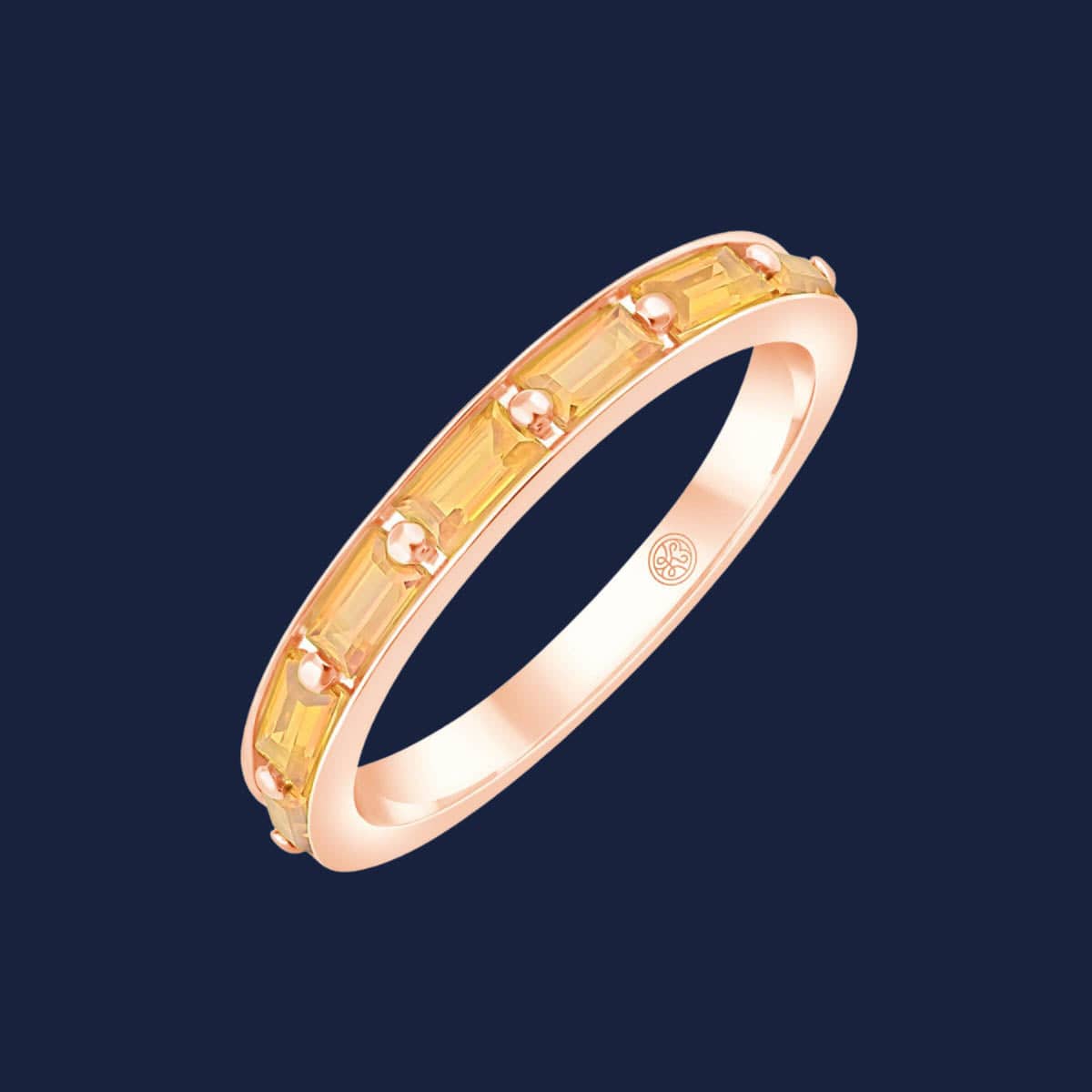Besonderer Ring mit Citrin-Edelsteinen in Rosegold