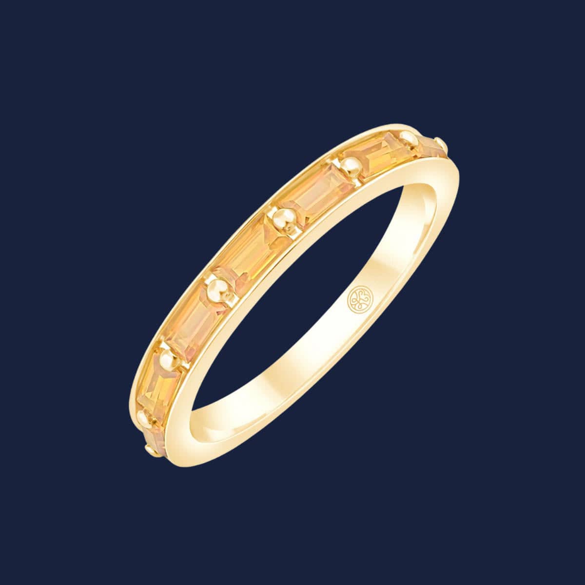 Raffinierte Citrine strahlen im Baguette-Schliff