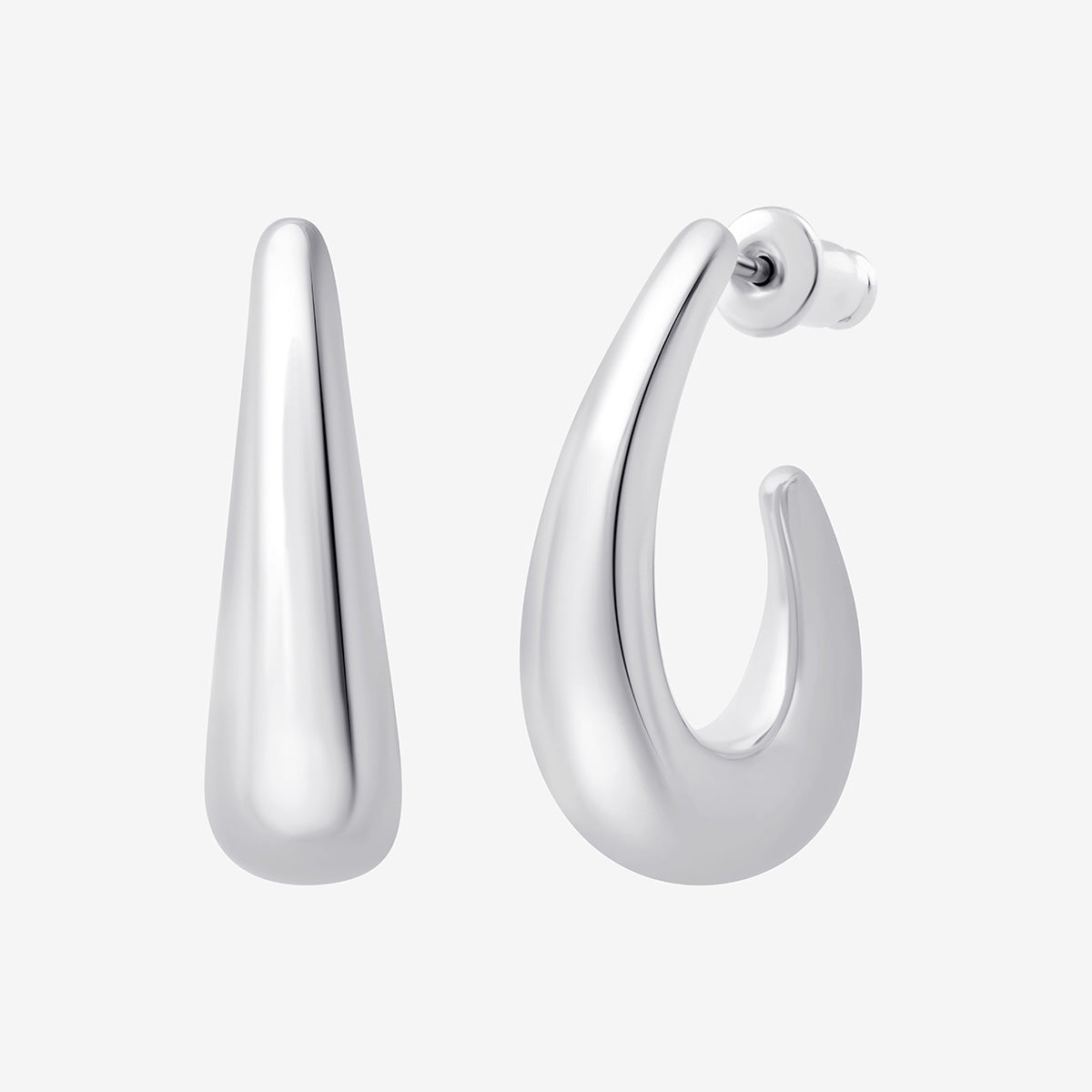 Dicke Halbkreolen in Sterling Silber