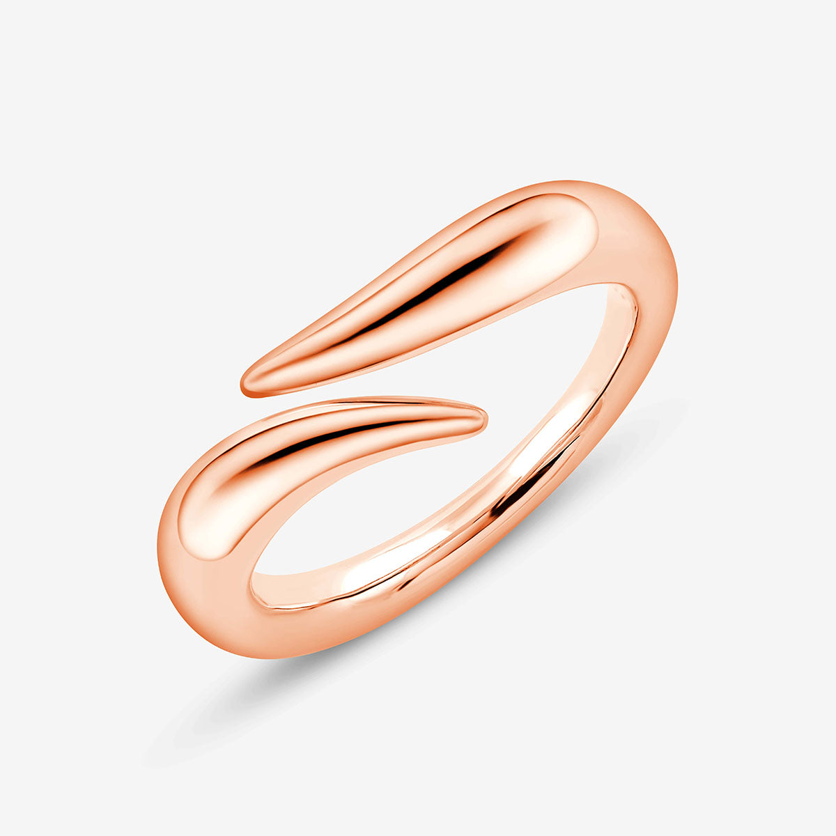 Zierlicher Crossover Ring 18k vergoldet Rose