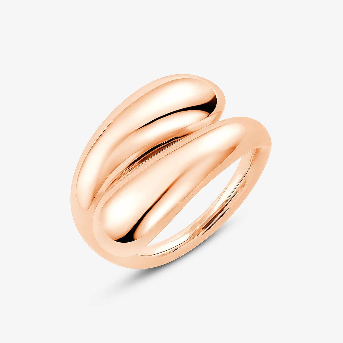 Breiter Crossover Ring 18k vergoldet Rose