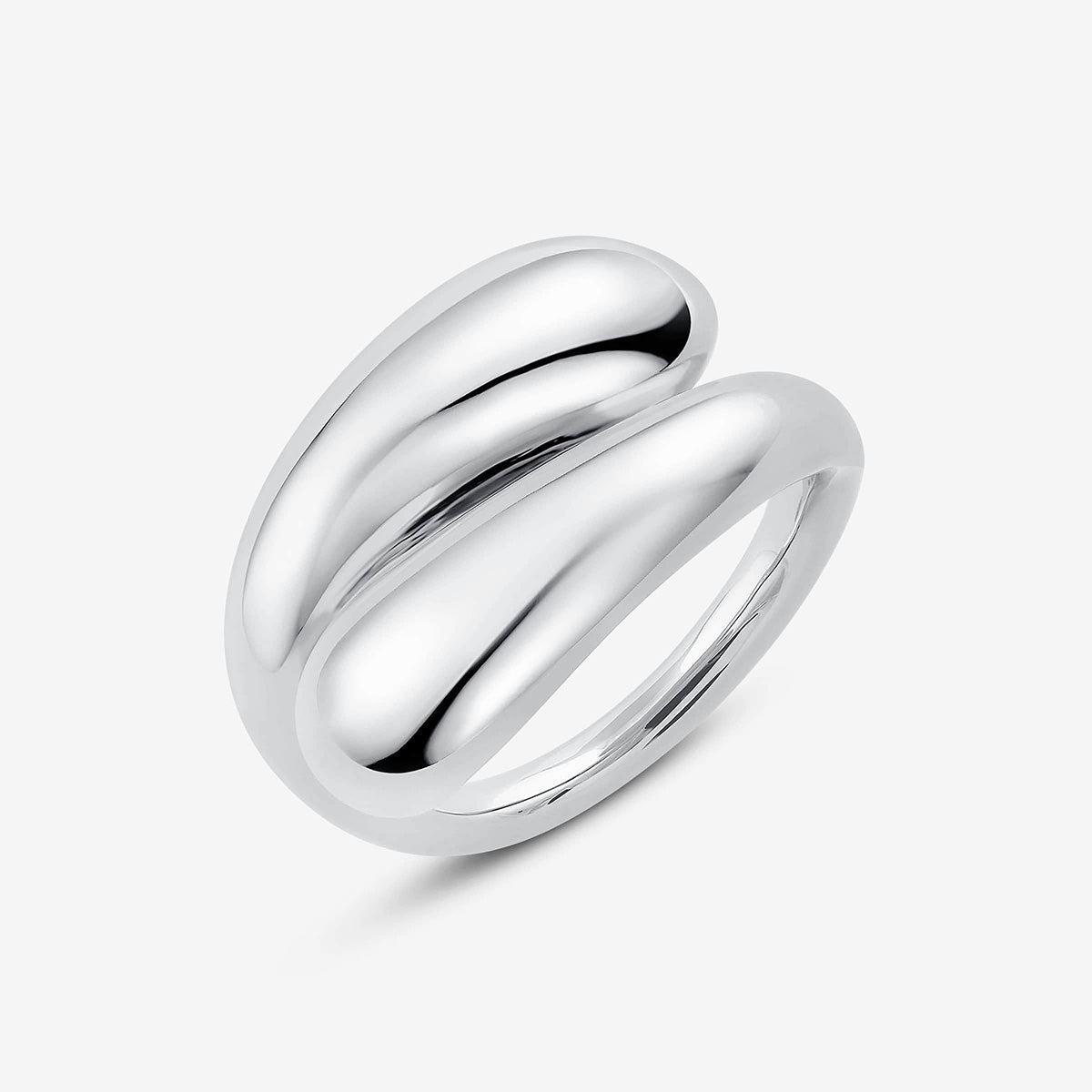 Breiter Crossover Ring Sterling Silber