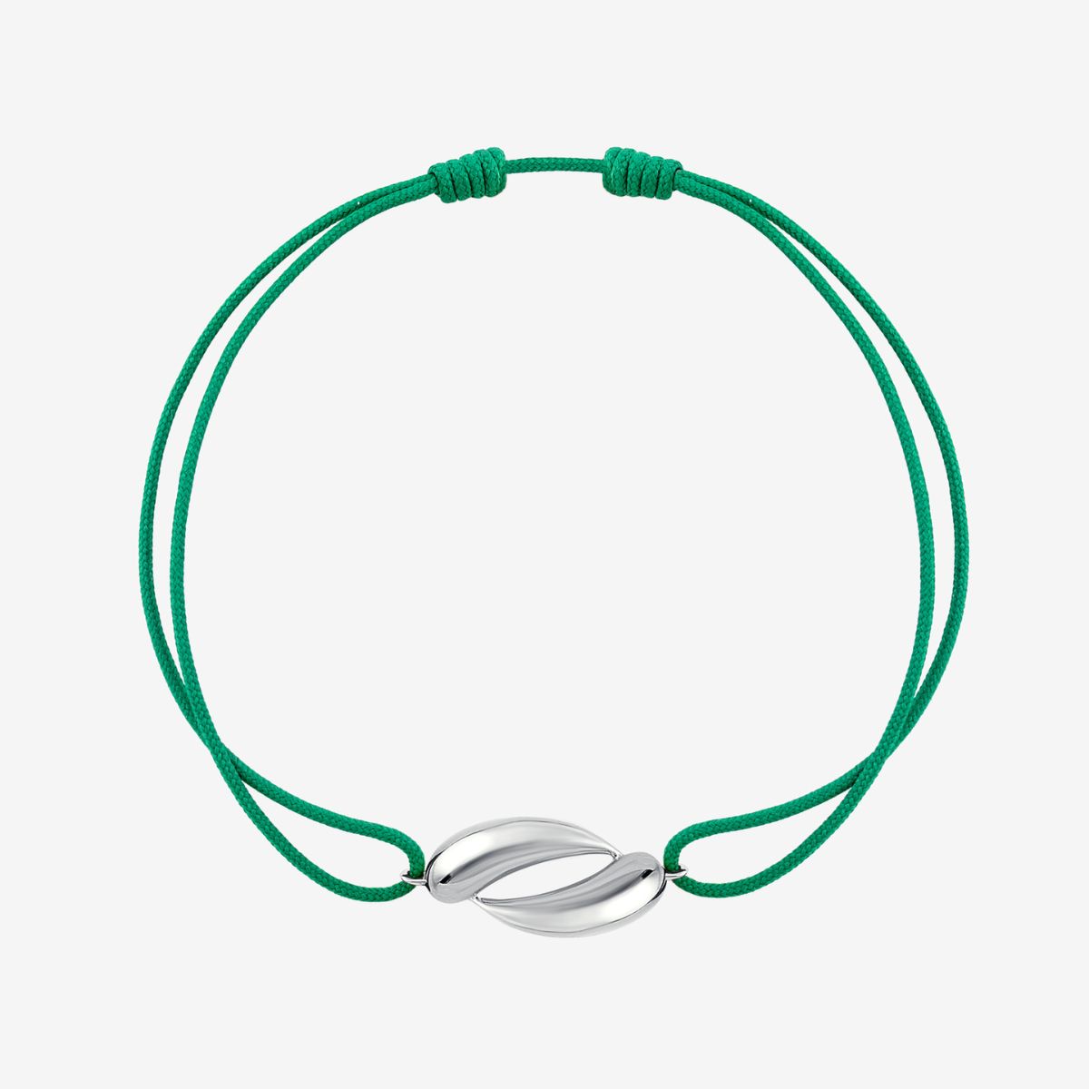 Kordarmband in Grün mit Sterling Silber Anhänger
