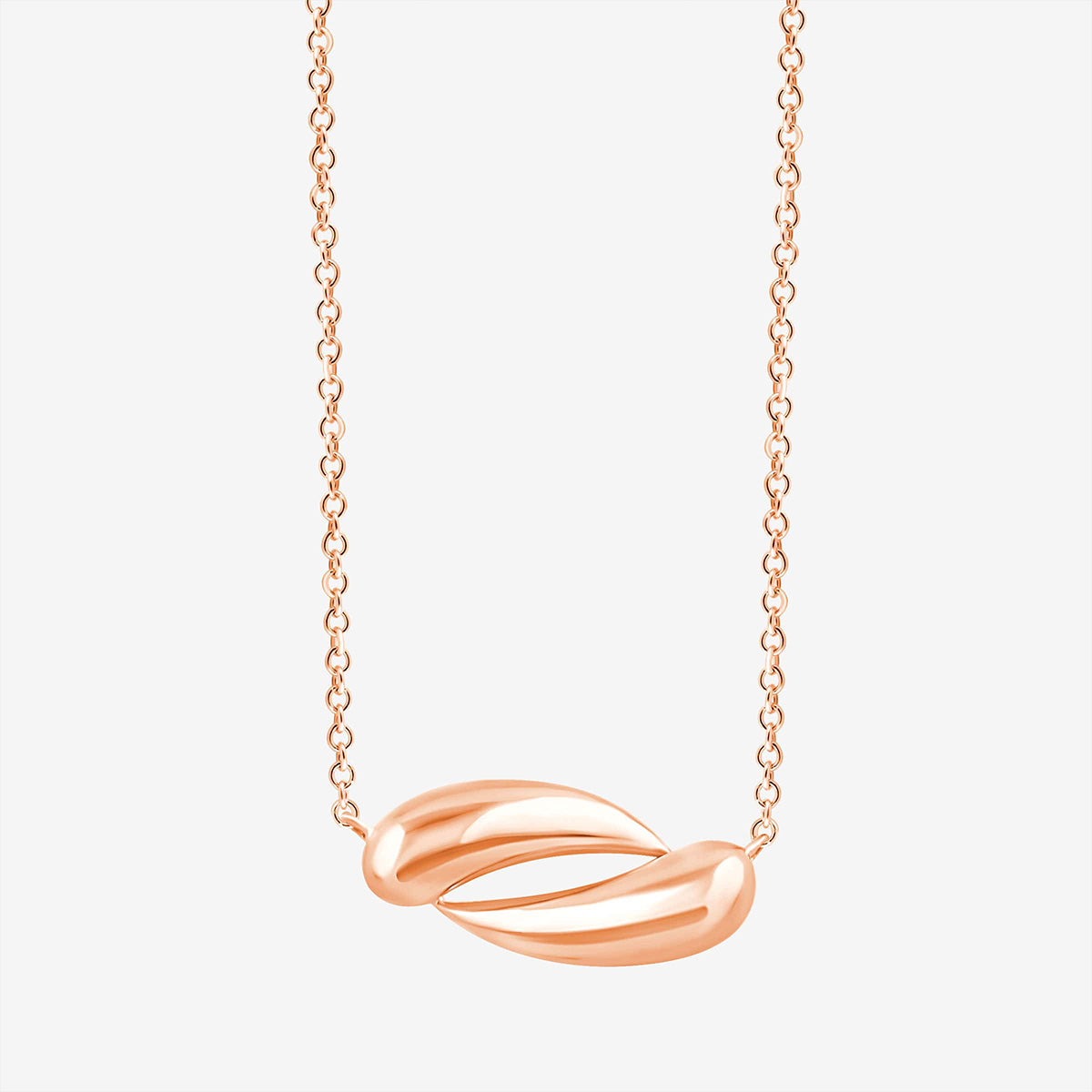 Kette 18k vergoldet mit Crossover Anhänger Rose