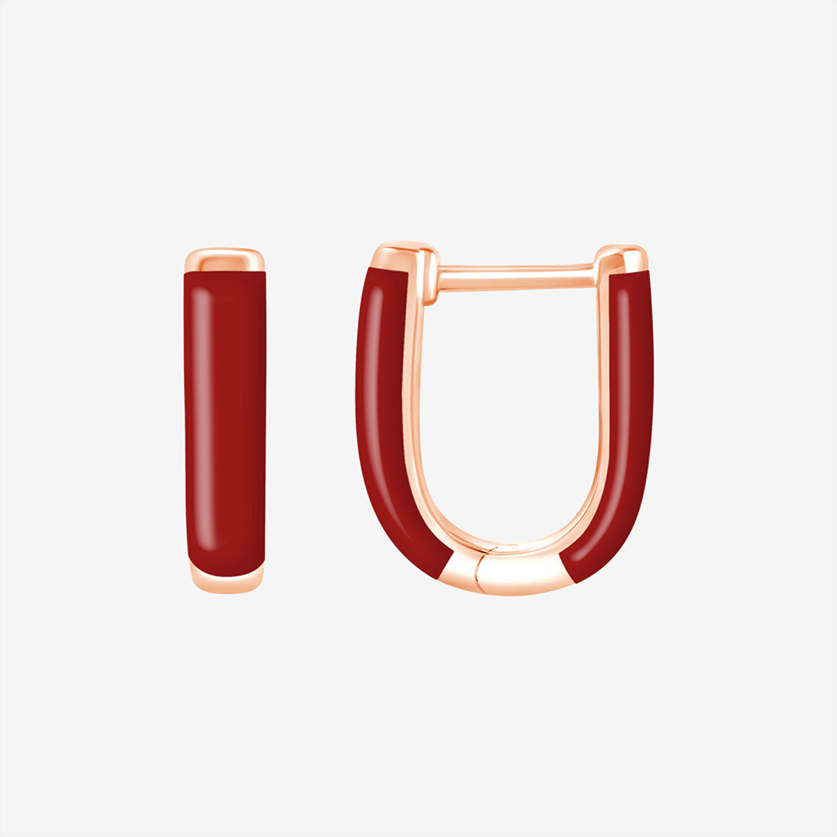 Personalisierbare Kreolen in Rose in U-Form