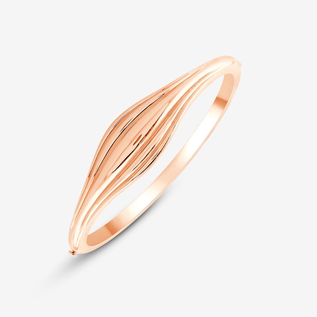 Rosé Armreif mit gewölbter Wellenform in Normalansicht