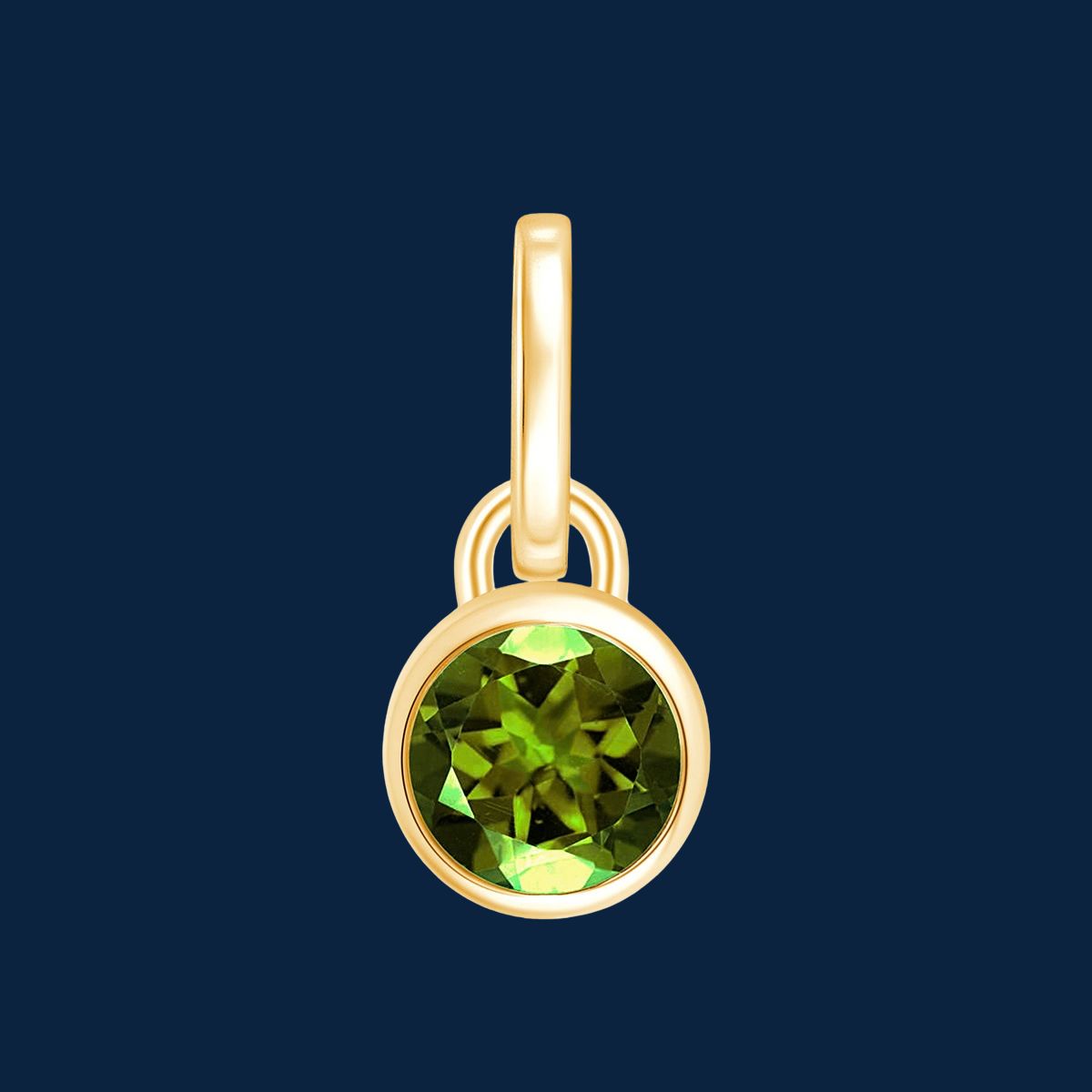 Geburtsstein Anhänger August mit Peridot in 14k Gelbgold