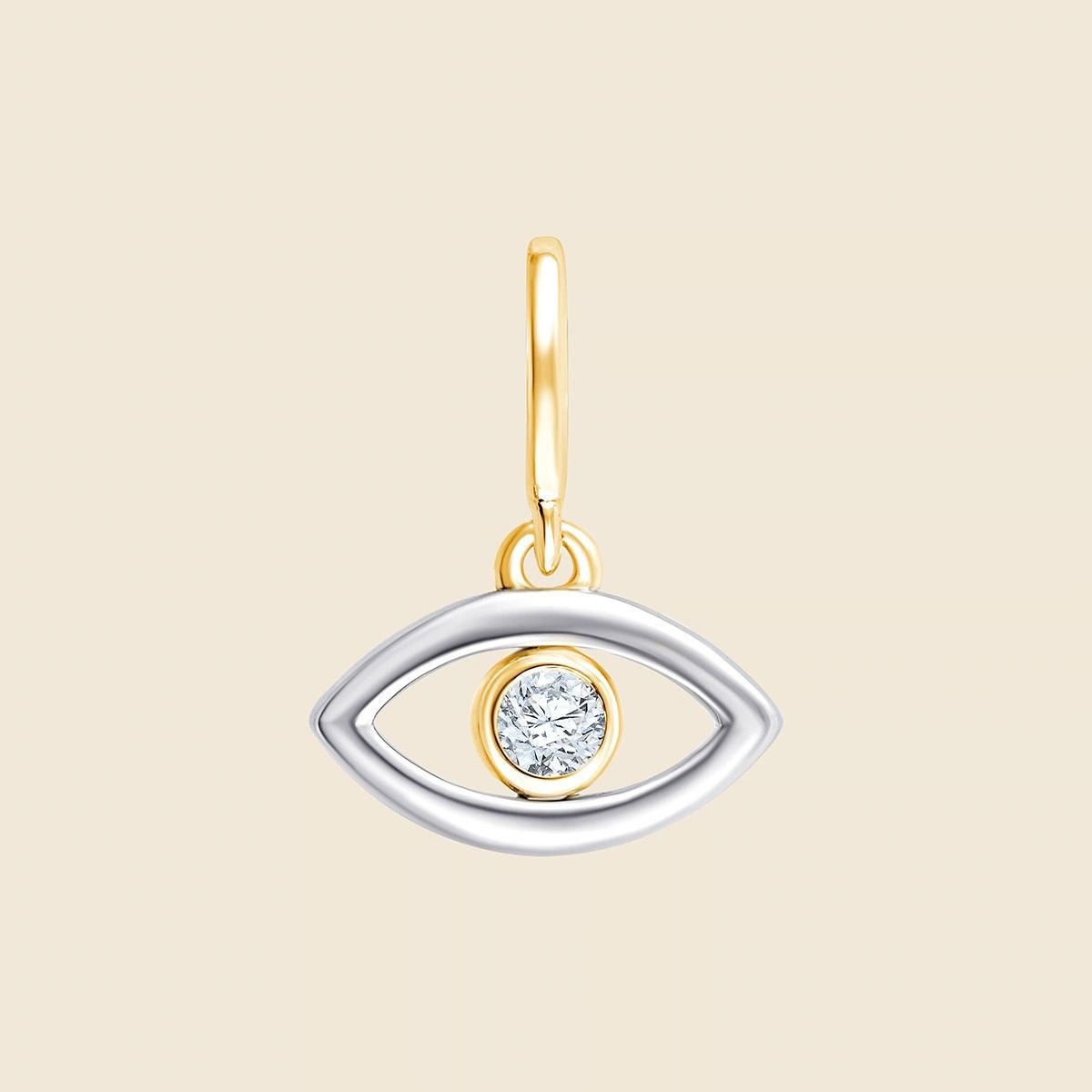 Evil Eye Anhänger in Gold und Silber mit Lab Diamant
