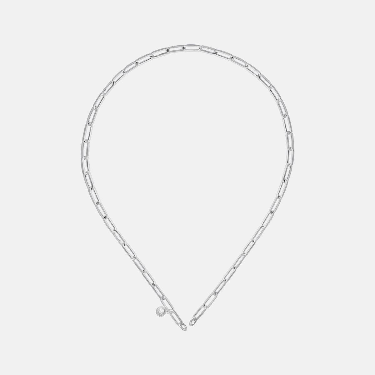 Charm Kette Paperclip in Sterling Silber