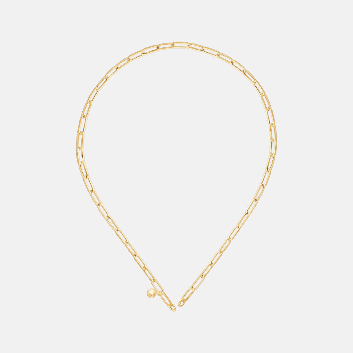 Charm Kette Paperclip in 18k Gelb-Vermeil