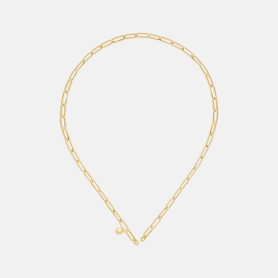 Charm Kette Paperclip in 18k Gelb-Vermeil