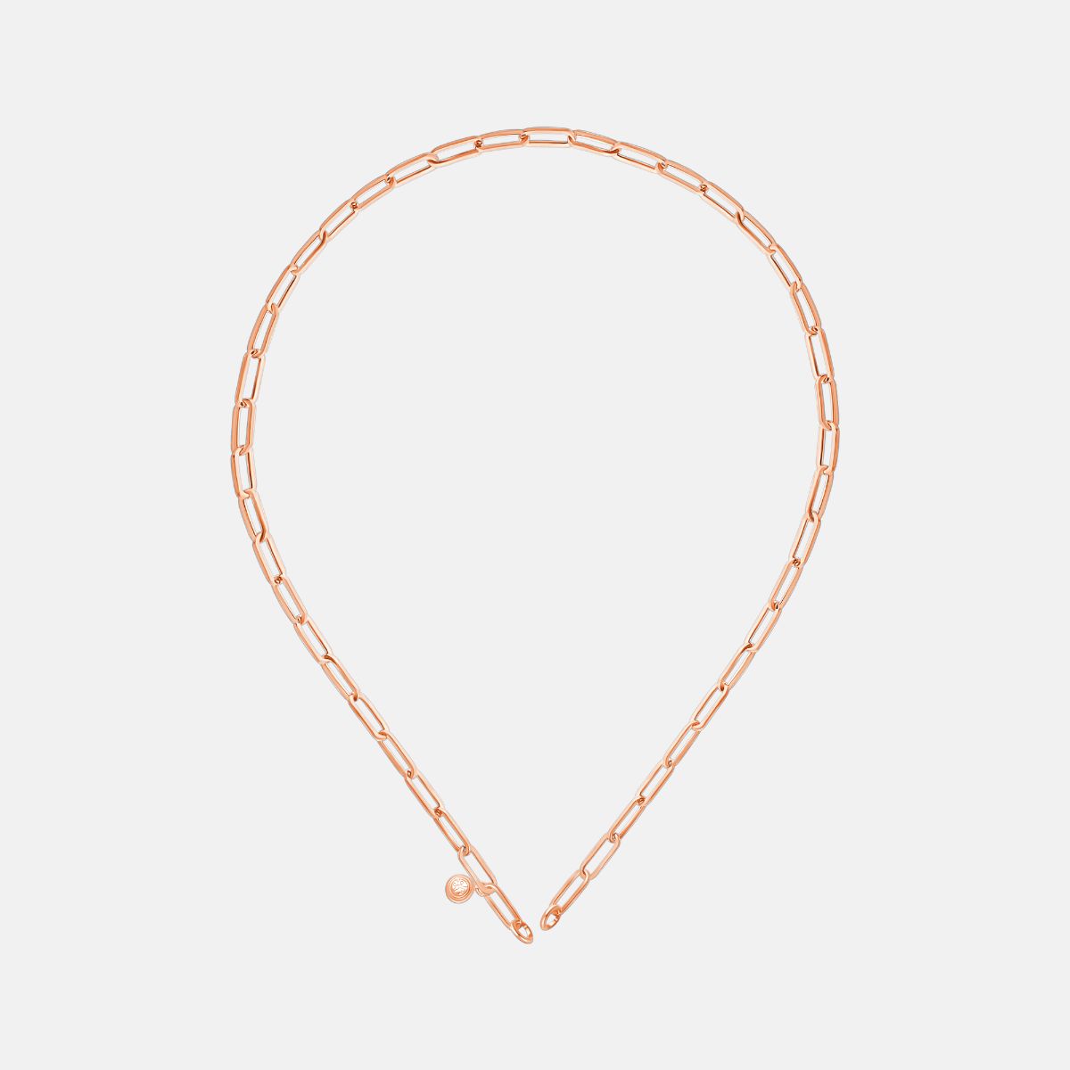 Charm Kette Paperclip in 18k Rosé-Vermeil