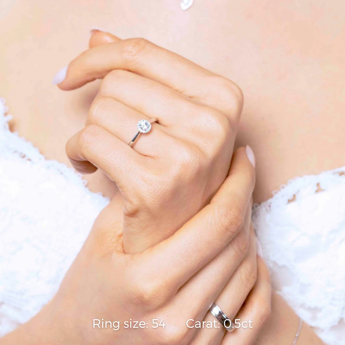 Cathedral Halo Pinched Round Ring