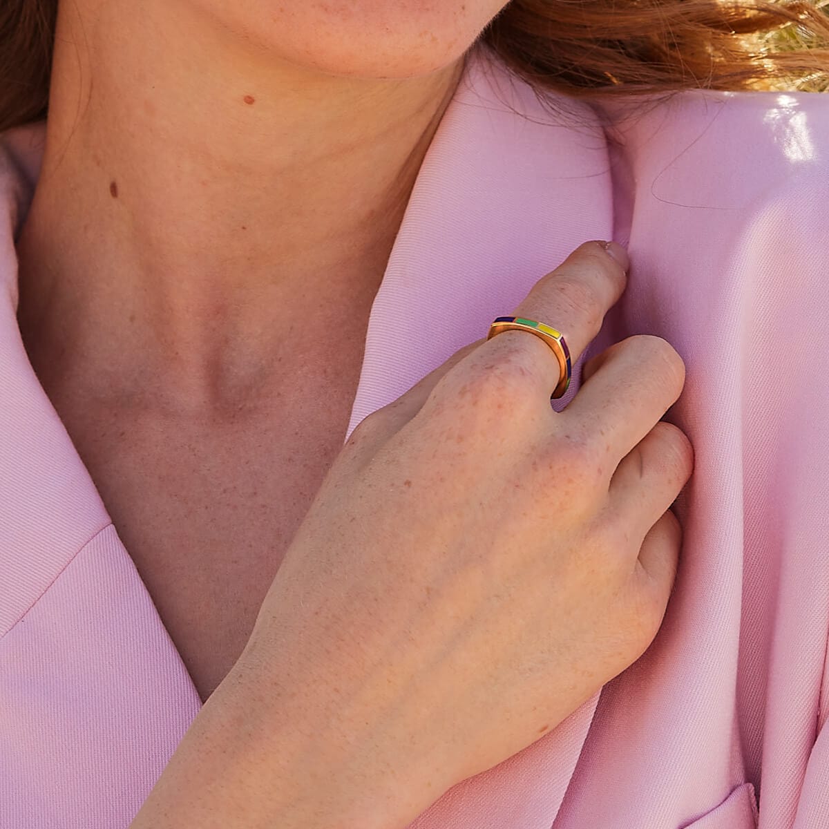 Bauhaus Rainbow Square Ring