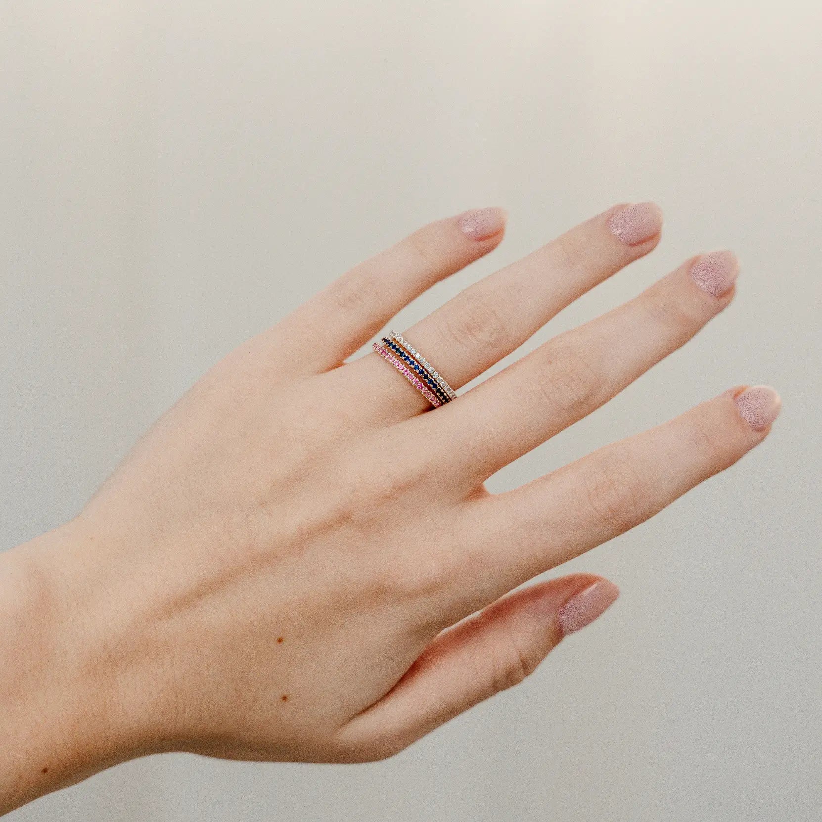 Pink Micro Sapphire Band