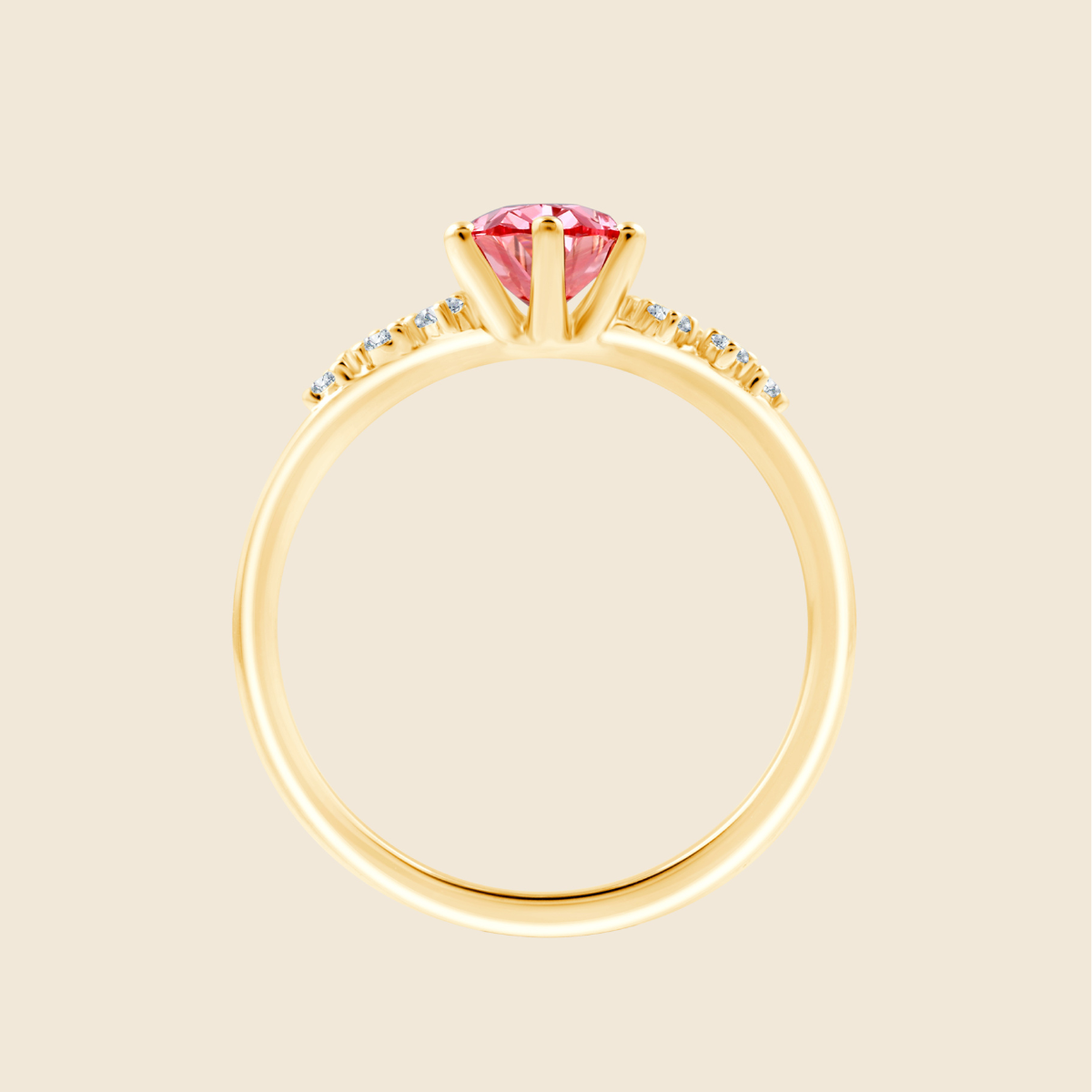 Stardust Oval Pink Custom Ring