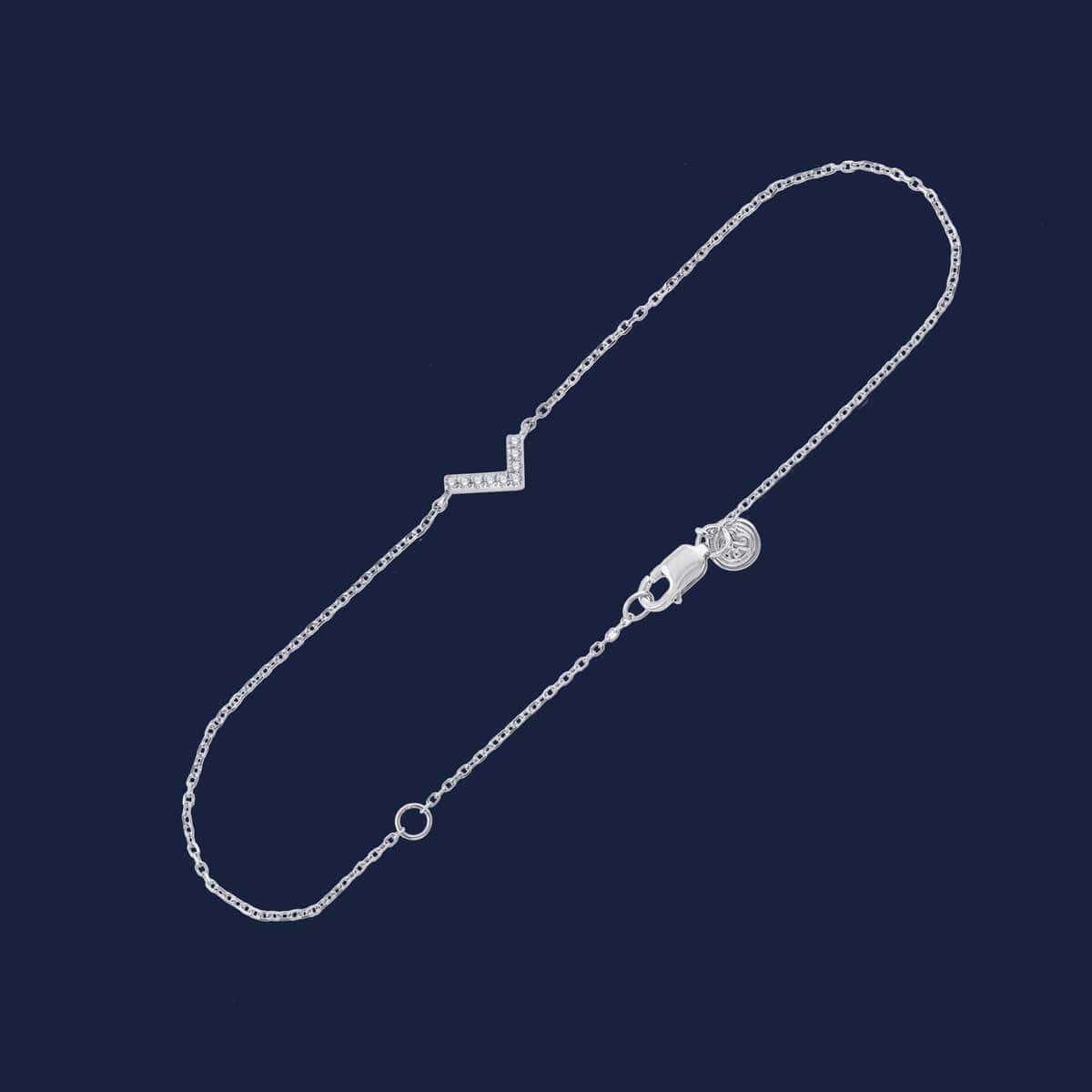 Filigranes Buchstabenarmand L in Weißgold