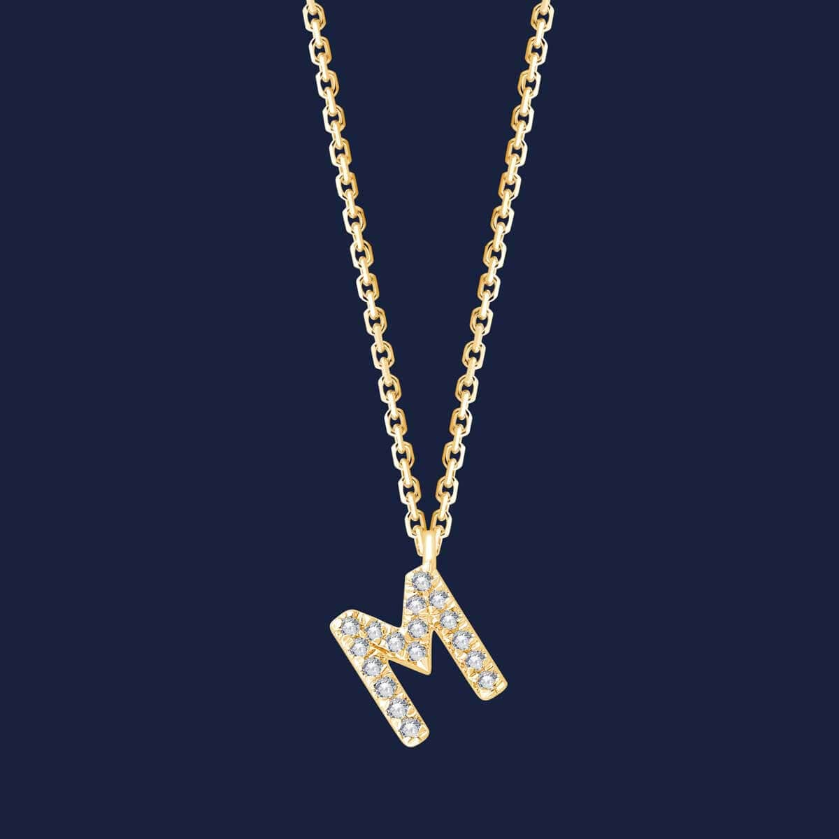 Initialen Kette in Gelbgold mit dem Buchstaben M