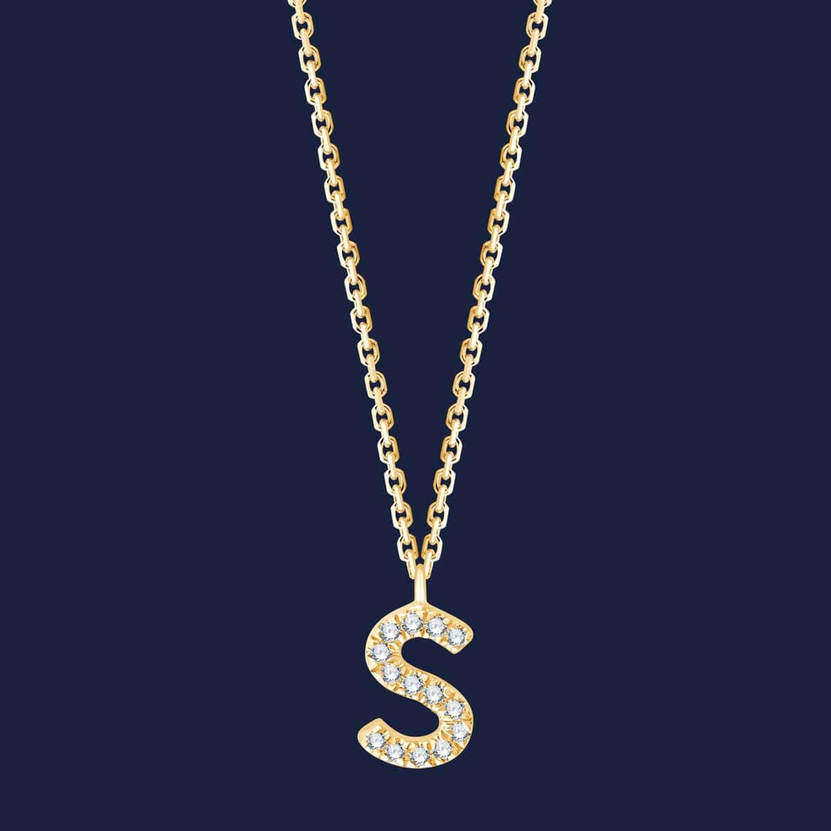 Gelbgoldene Initialen Kette S