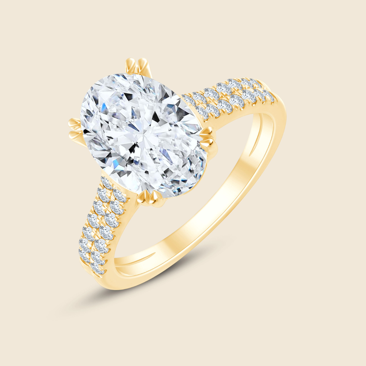 2ct Oval Double Halo Micro Ring