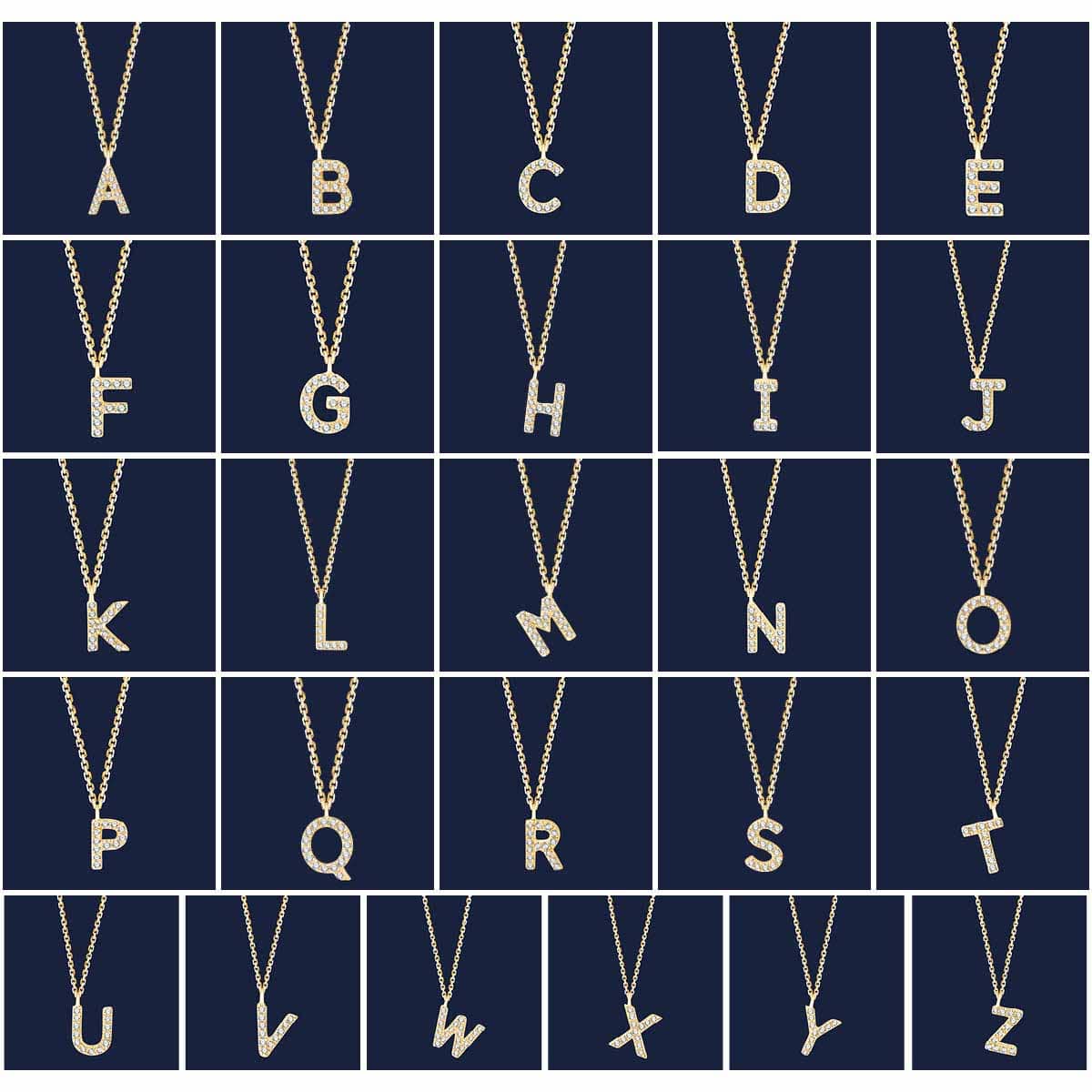 Übersicht der Initialen Ketten Kollektion