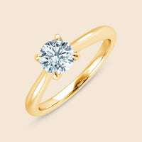 Gelbgoldener Ring mit Lab Diamant und Kathedralen Silhouette