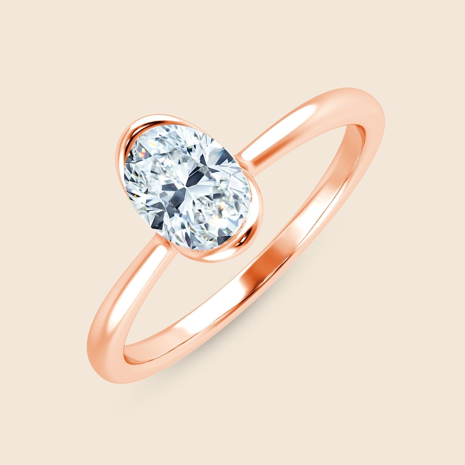 Oval Half Iris Ring