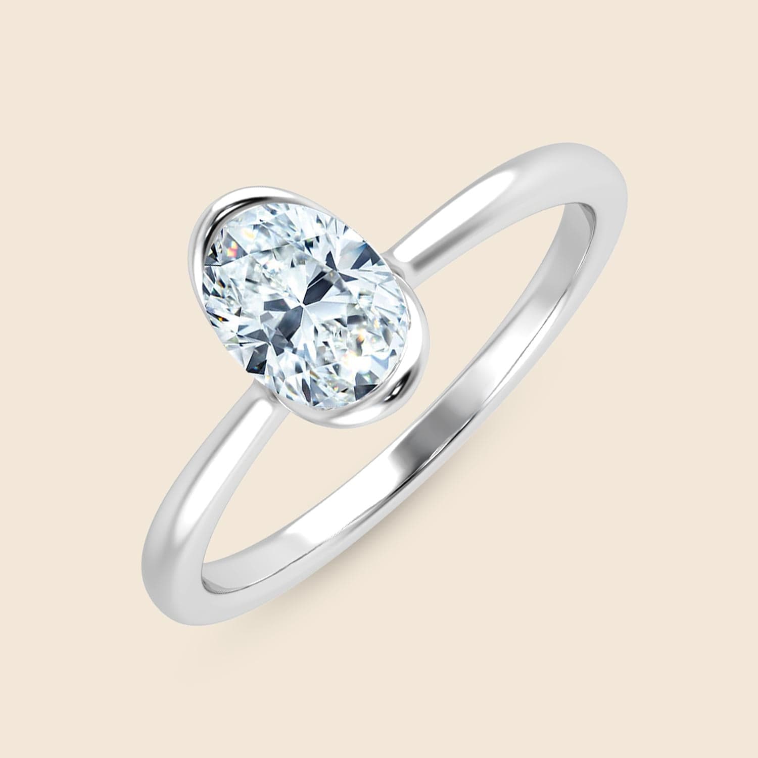 Oval Half Iris Ring